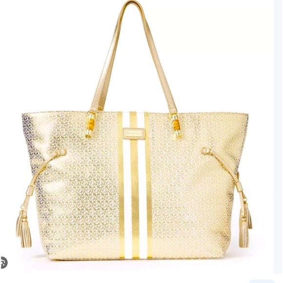 Lilly Pulitzer Handbags - Beautiful Lilly Pulitzer Milner gold bag new Rare